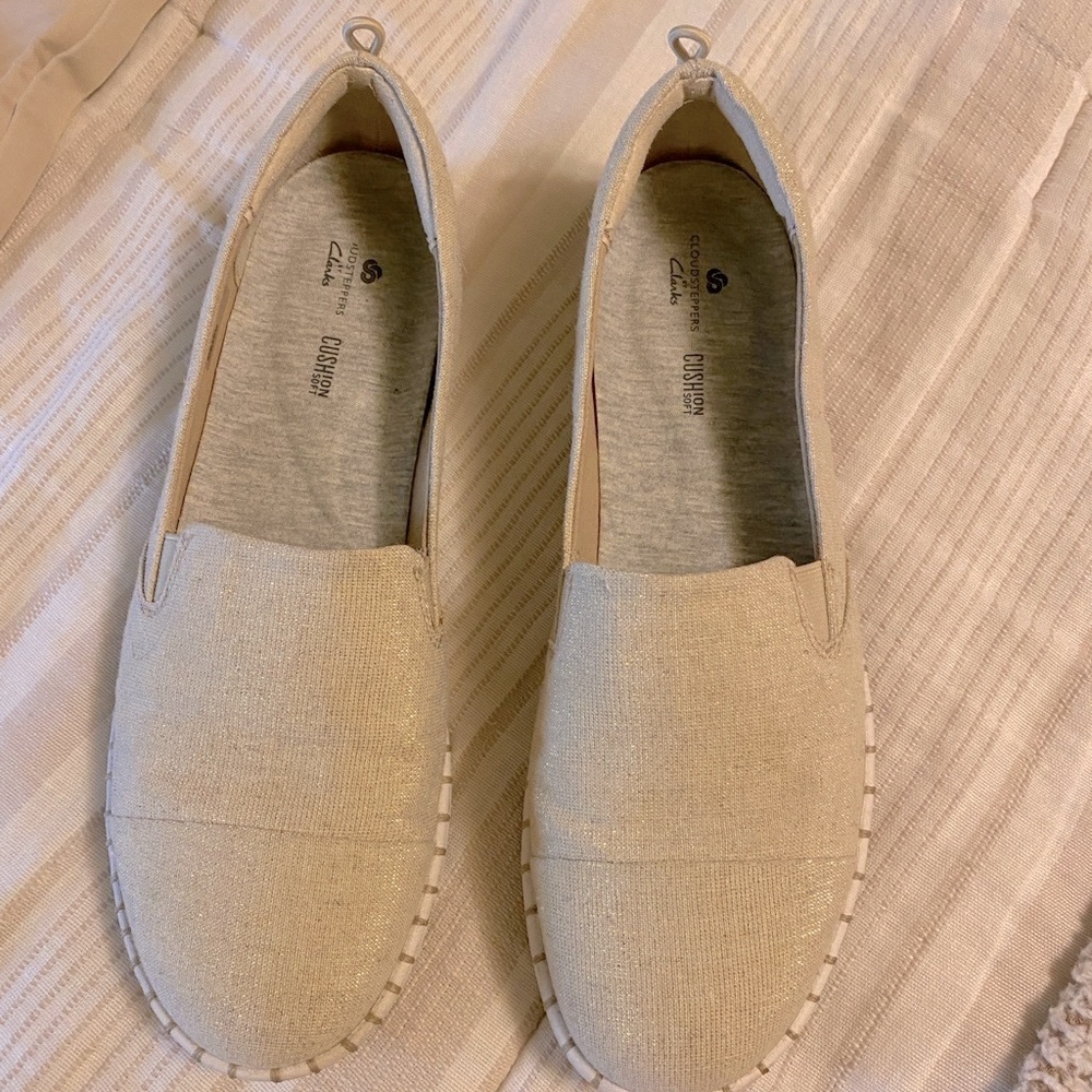 Clarks champagne Slip-On Shoes